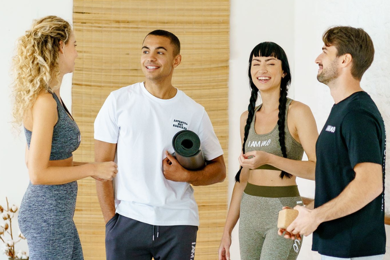 A group of friends at a gym class