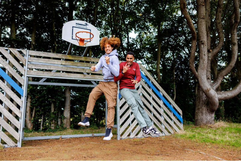 Kids playing basketball