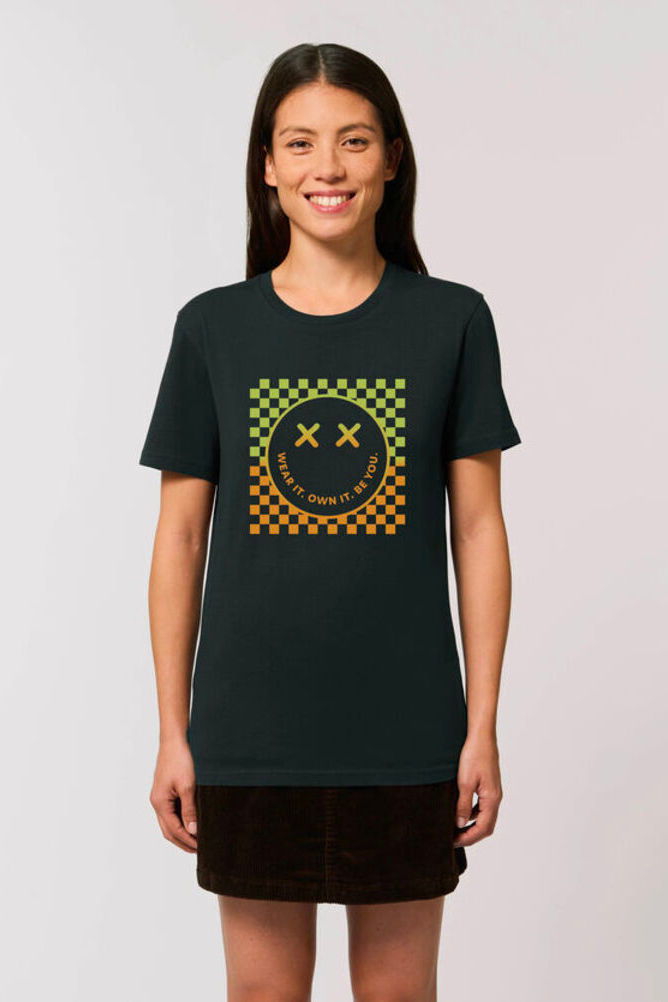 Smile Organic Print Tshirt - Black