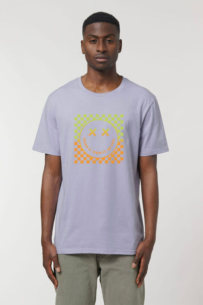 Smile organic print tshirt - Lavender