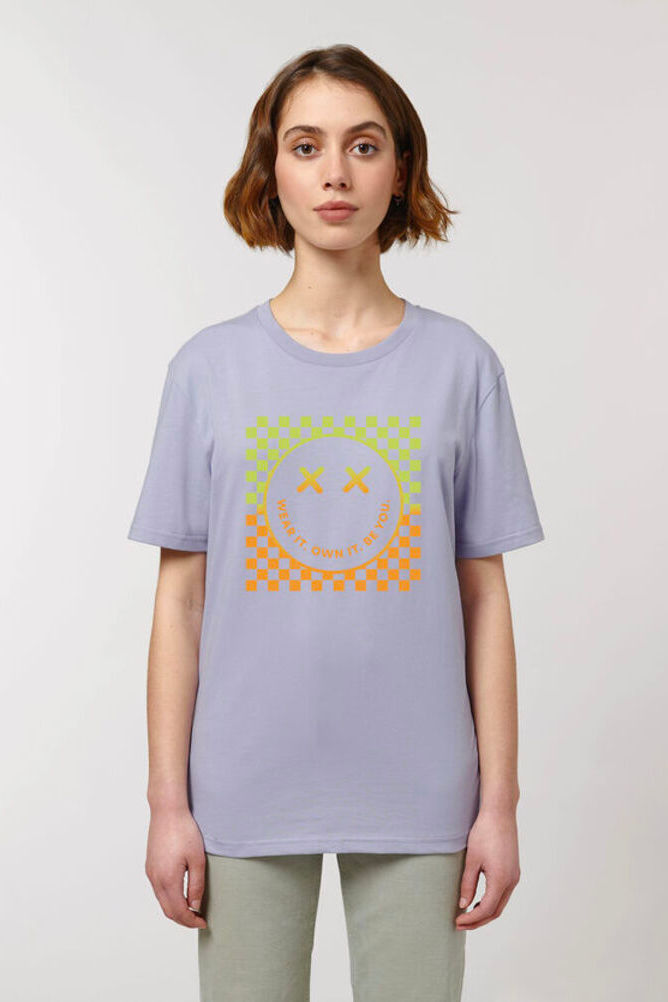 Smile Organic Print Tshirt - Lavender