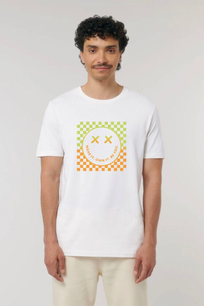 Smile organic print tshirt - White 
